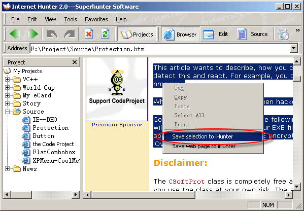 Internet Hunter Screenshot